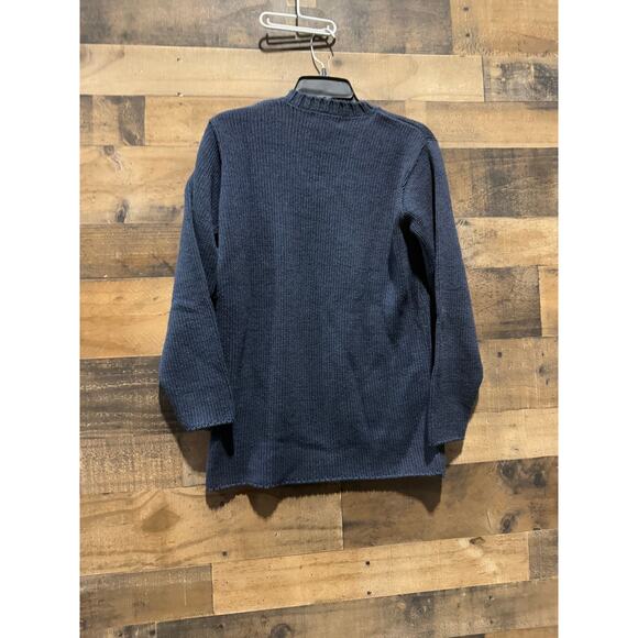 Vintage 1980s Flora- Navy Blue- V-Neck Sweater w/Anchor -Size M - Picture 8 of 8